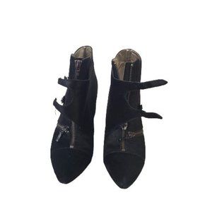 Belle Sigerson Morrison  Calf Hair Ankle Boots Black 7.5 pointed toe, zip close